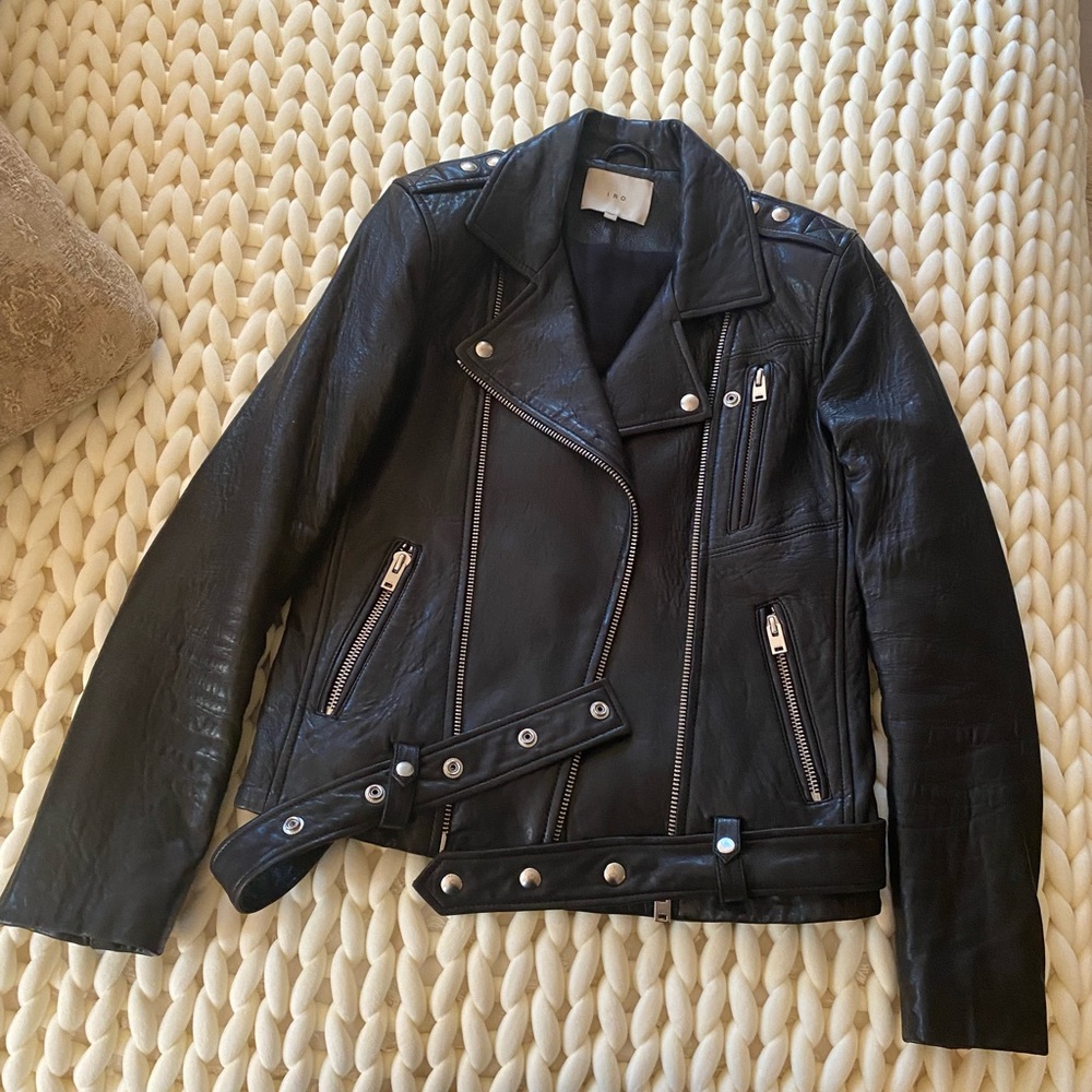 IRO Lamb Leather “Jamie” Black Jacket